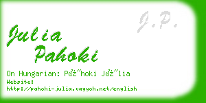 julia pahoki business card